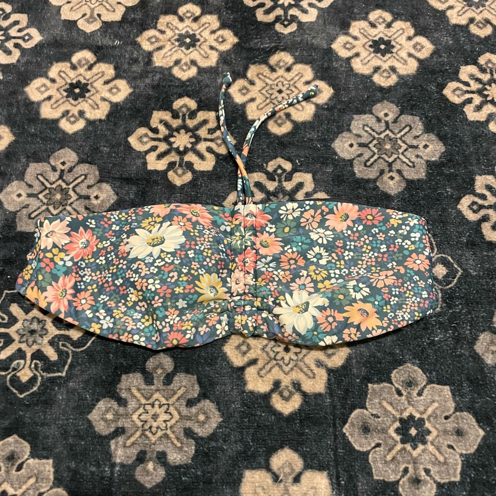 O'Neill Floral Bikini Top - Blue and Pink